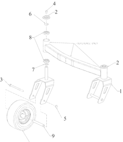 Front Caster Diagram and Parts List for 17ADFACSA07 2022 Yard Machines Lawn Tractor